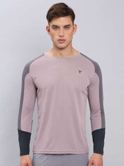 Technosport Colourblocked Raglan Sleeves Antimicrobial Slim Fit Sports T-Shirt
