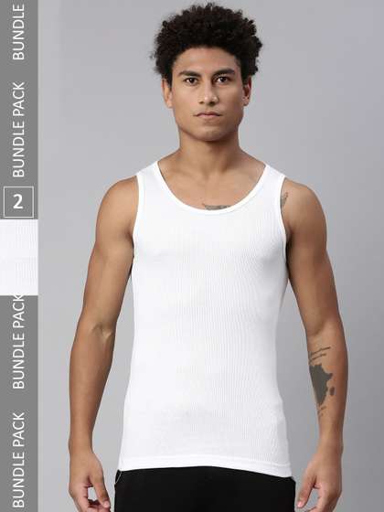 Levis Men Pack of 3
                        Solid Round Neck Sleeveless Pure Cotton Rib
                        Vest