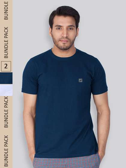 LUX NITRO Pack Of 2 Anti Odour Round Neck Lounge T-Shirt