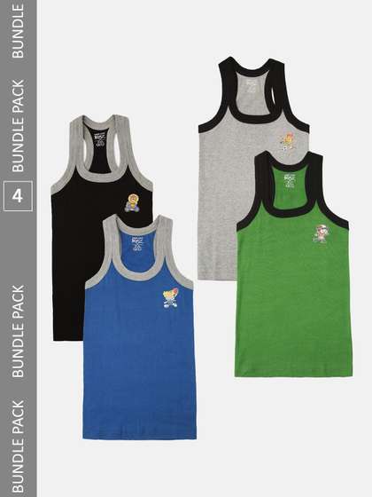 Lux Cozi Boys Pack Of 4
                    Assorted Cotton Sleeveless Innerwear Vests