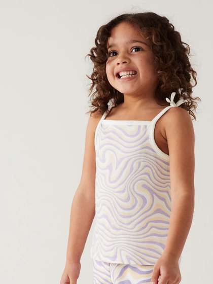 Marks & Spencer Pure
                    Cotton Swirl Print Strappy Top