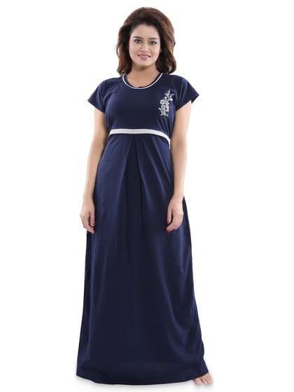Fabme Round Neck
                        Pure Cotton Maternity Maxi Nightdress