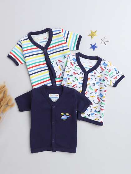 BUMZEE Infant Boys Pack
                    Of 3 Cotton Jhablas