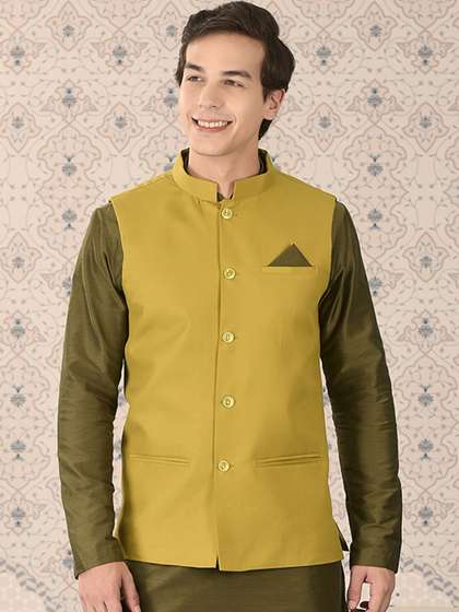 Ode by House of Pataudi Woven Design Nehru Jacket