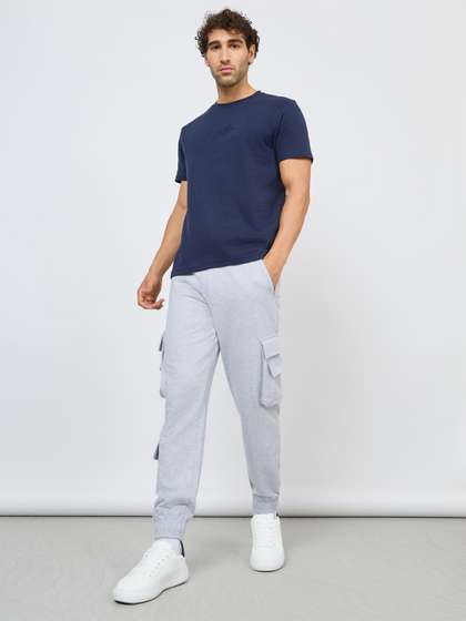 Styli Men Solid
                        Cargo Joggers with Zipper Pockets