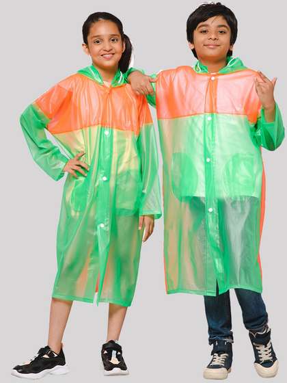 THE CLOWNFISH Puddle
                        Jumper Kids Colourblocked Waterproof PVC
                        Longline Rain Jacket
