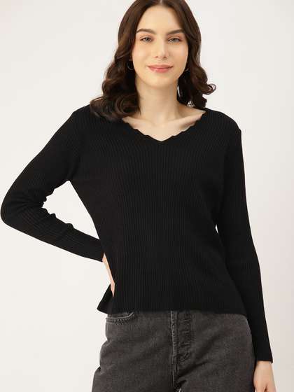 Price History of DressBerry Ribbed Acrylic Pullover from Myntra