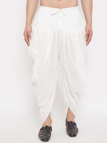 VASTRAMAY Men
                        Mid-Rise Relaxed-Fit Cowl Veshti Pants