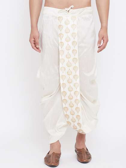 VASTRAMAY By
                        Vastramay Men Relaxed-Fit Embroidered Ethnic
                        Dhoti Pant