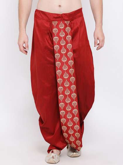 VASTRAMAY By
                        Vastramay Men Relaxed-Fit Embroidered Ethnic
                        Dhoti Pant