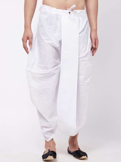VASTRAMAY By Vastramay
                      Men Mid-Rise Relaxed-Fit Cowl Dhoti Pant