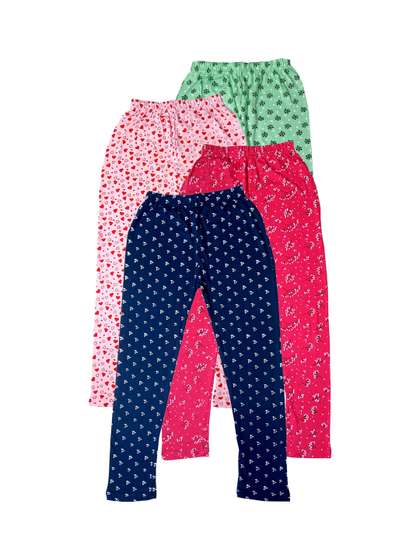 IndiWeaves Pack Of 4
                      Printed Pure Cotton Ankle Length Leggings
