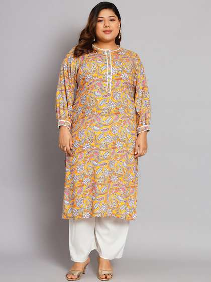 Tissu Plus Size Kurta With Palazzos