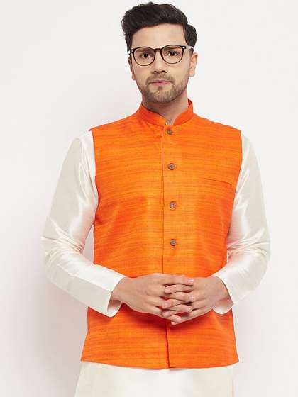 VASTRAMAY Woven Design Nehru Jacket