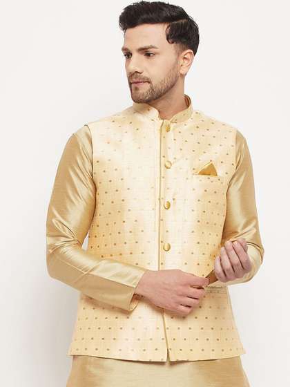 VASTRAMAY Woven Design Nehru Jackets