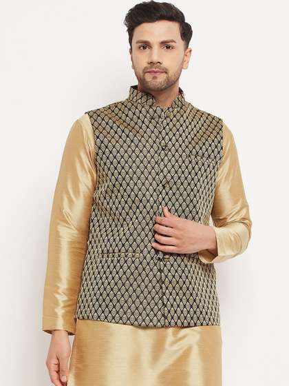 VASTRAMAY Woven Design Nehru Jackets