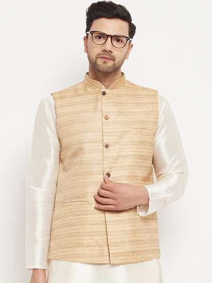 VASTRAMAY Woven Design Nehru Jackets