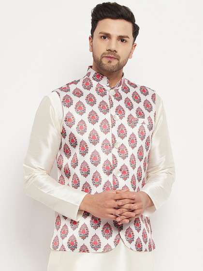 VASTRAMAY Woven Design Nehru Jackets