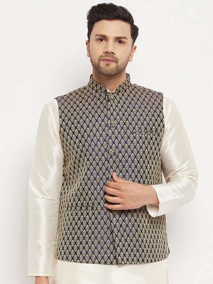 VASTRAMAY Woven Design Nehru Jackets