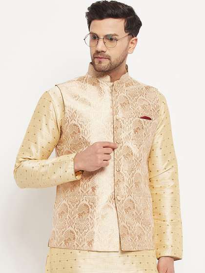 VASTRAMAY Woven Design Nehru Jackets