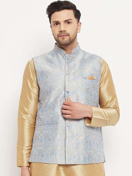 VASTRAMAY Woven Design Nehru Jackets