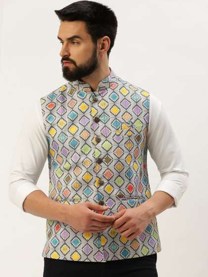 SHOWOFF Printed Nehru Jackets