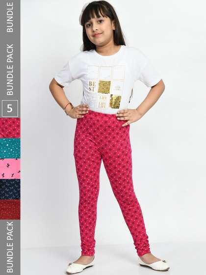 BAESD Girls Pack of 5
                      Printed Pure Cotton Leggings