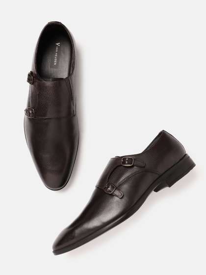 Van Heusen Men
                        Leather Pointed Toe Monk Formal Shoes