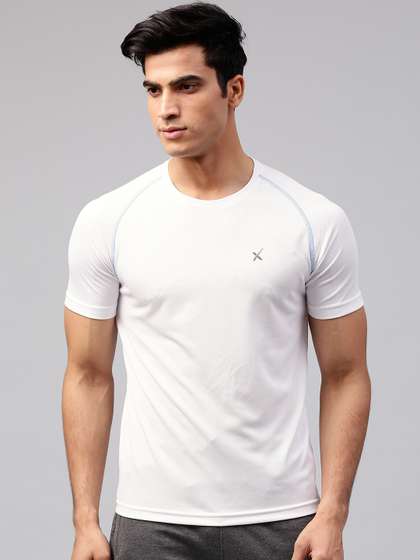 HRX by Hrithik Roshan Men White Advanced Rapid Dry Raglan Slim Fit T-shirt