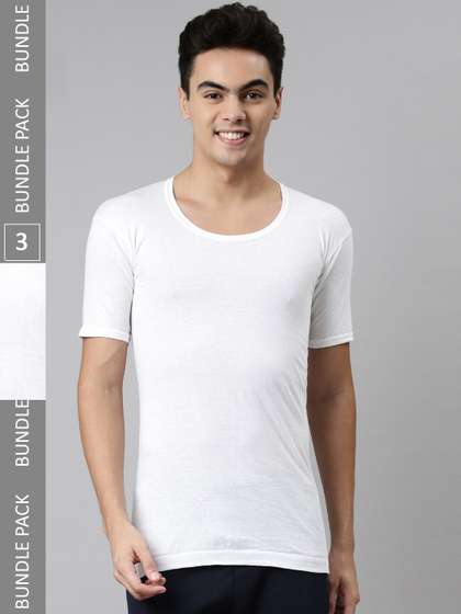 DIXCY JOSH Men
                          Pack Of 3 Breathable Cotton Short Sleeves
                          Vest