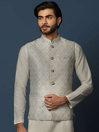 KISAH Woven Design Nehru Jackets