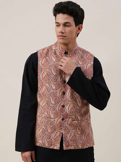 Fabindia Printed Cotton Nehru Jacket