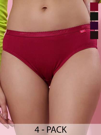 Dollar Missy Women
                        Pack Of 4 Assorted Seamless Pure Cotton Hipster
                        Briefs