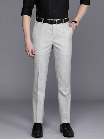 Raymond Men Textured
                      Slim Fit Formal Trousers