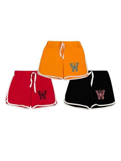 FASLA Girls Pack Of 3
                    Mid-Rise Pure Cotton Shorts