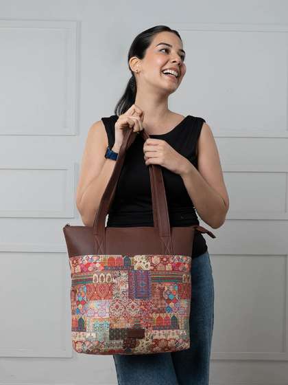 ZOUK Printed Shopper Tote Bag