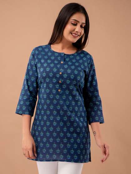 FERANOID Floral
                          Printed Pure Cotton Kurti