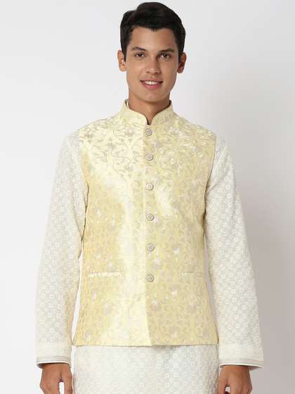 Ethnicity Woven Design Nehru Jacket