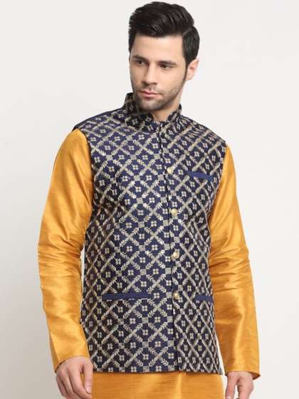 KRAFT INDIA Men Embroidered Nehru Jackets