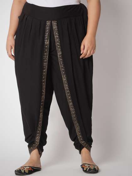 9rasa Women Plus
                        Size Hand Block Printed Dhoti Pants
