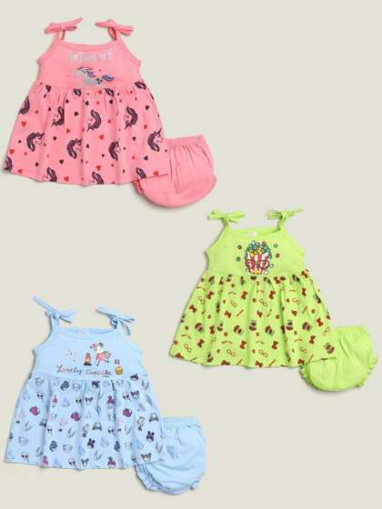 Mars Infiniti Girls Pink
                    & Green Printed Tunic with Shorts