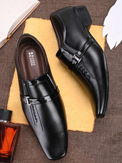HERE&NOW Men
                        Black Formal Slip-On Shoes