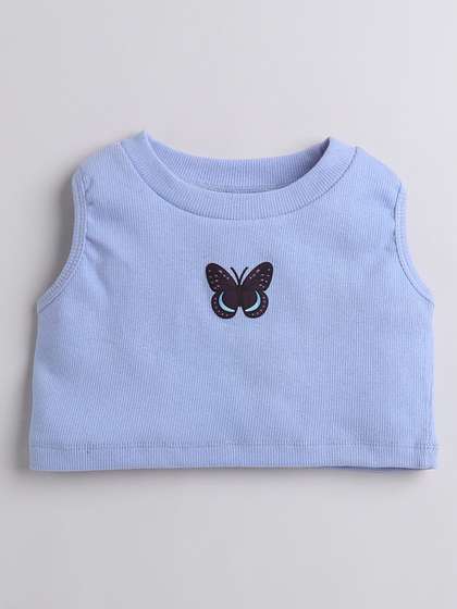 AWW HUNNIE Girls
                      Graphic Printed Cotton Crop Top