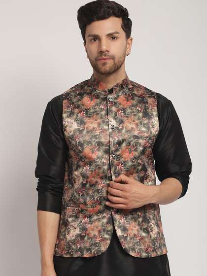 Kaifoo Cotton Silk Nehru Jacket