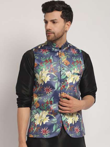 Kaifoo Cotton Silk Nehru Jacket