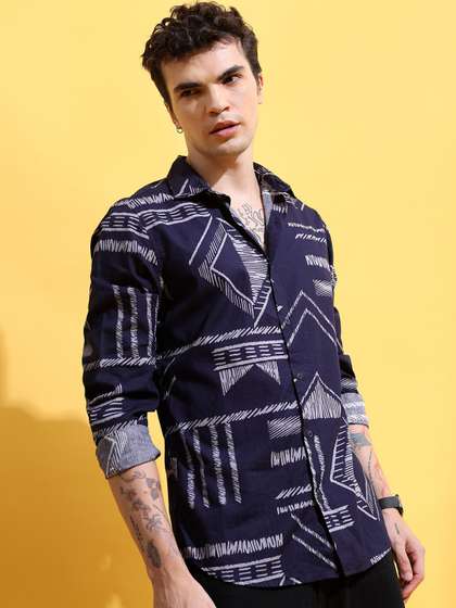 HIGHLANDER Slim Fit Printed Cotton Shirt