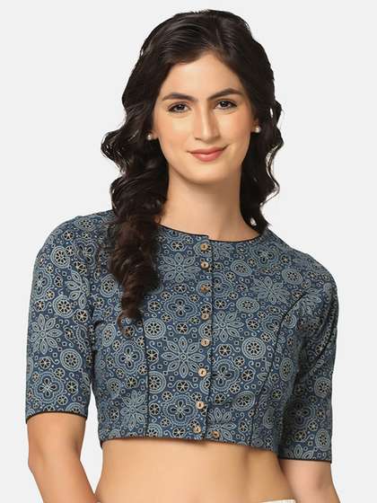 THE WEAVE TRAVELLER Printed Saree Blouse