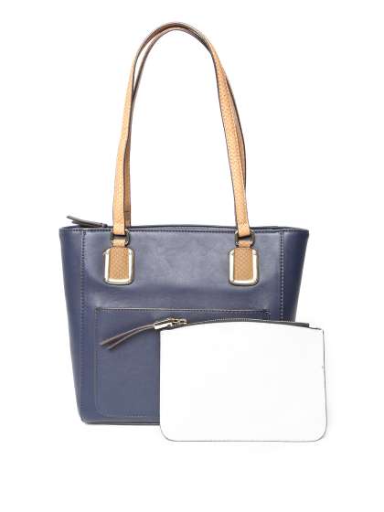 Nine West From Online Myntra Nine West Navy Blue Solid Shoulder Bag