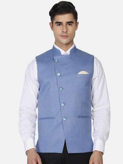 TAHVO Mandarin Collar Nehru Jacket