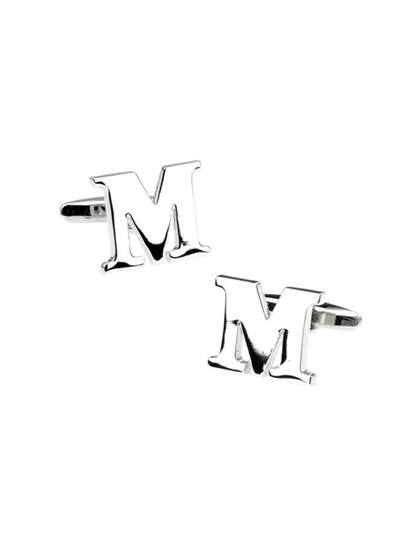 The Tie Hub Silver-Toned
                    Alphabet Cufflinks
